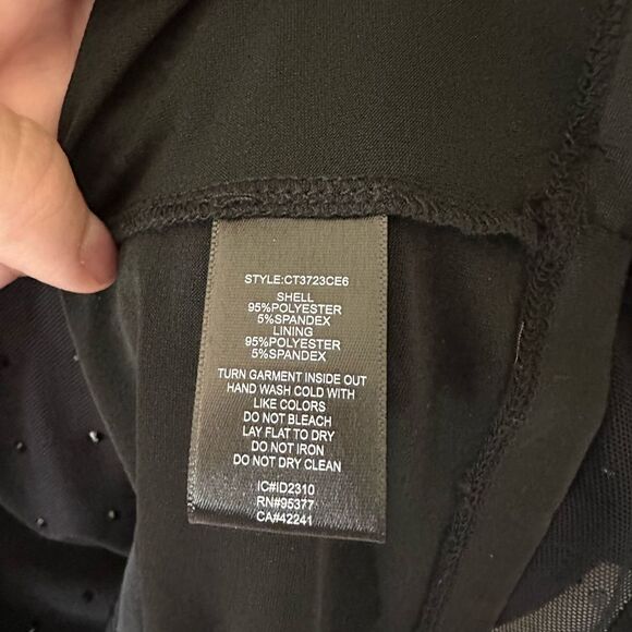 Sanctuary Highlight of the Night Black Mesh Rhinestone Turtleneck Top Size L - Picture 9 of 10